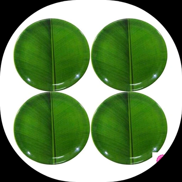 Plates Green Color Sets - Product Height: 1.5 CmProduct Length: 28 Cm