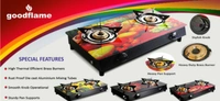 Goodfame Goodflame 2 burner ms nano plus digital gas stove with cast iron burner - Product Breadth: 27 CmProduct Height: 9 CmProduct Length: 57 Cm