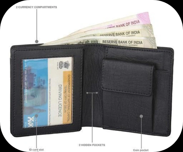 Stylish Men Wallets - Size (Length Size: 8 cm, Width Size: 11 cm) 