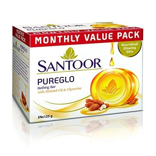 Santoor Almond Oil & Glycerine Soap 3*125g 