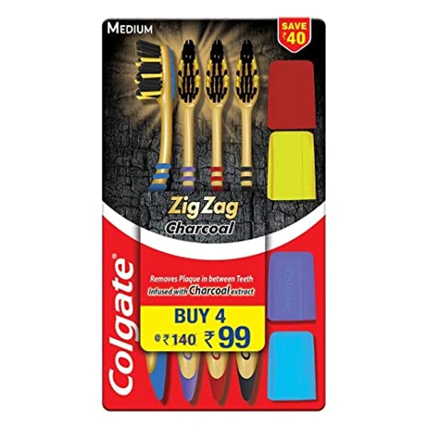 Colgate Zig Zag Charcoal Toothbrush 4U