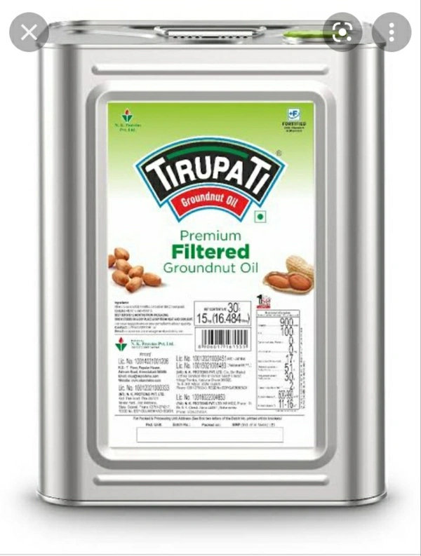 Tirupati Groundnut Oil 15 kg (Sing Tel)