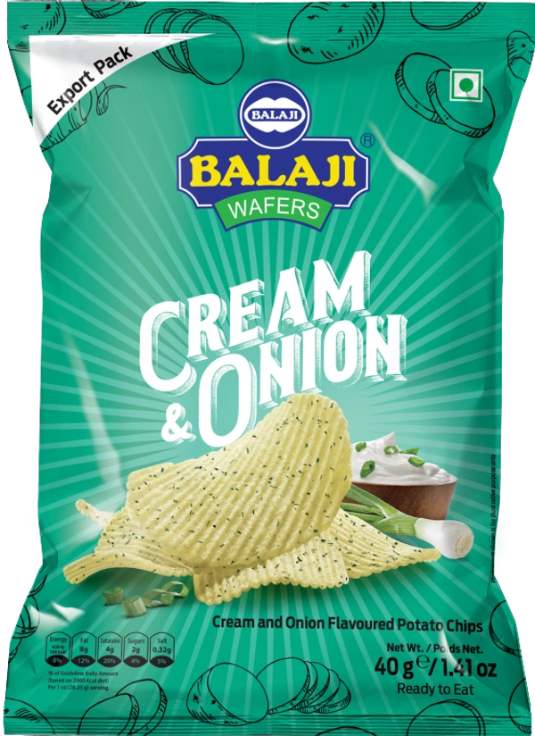 Balaji Cream & Onion Wafers 135g 