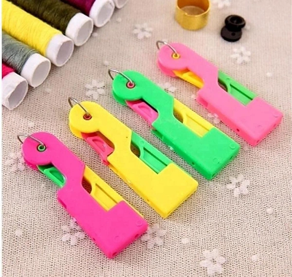 Automatic Needle Threader Thread Guide Elderly Use Device Sewing Tool (Multicolor)