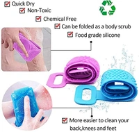 Silicone Body Back Scrubber, Double Side Bathing Brush for Skin Deep Cleaning Massage, Dead Skin Removal Exfoliating Belt for Shower Clean, doctor belt Well for Men & Women (Multicolor) 