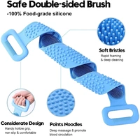 Silicone Body Back Scrubber, Double Side Bathing Brush for Skin Deep Cleaning Massage, Dead Skin Removal Exfoliating Belt for Shower Clean, doctor belt Well for Men & Women (Multicolor) 