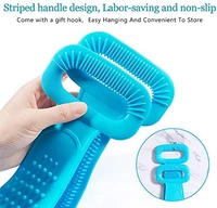 Silicone Body Back Scrubber, Double Side Bathing Brush for Skin Deep Cleaning Massage, Dead Skin Removal Exfoliating Belt for Shower Clean, doctor belt Well for Men & Women (Multicolor) 