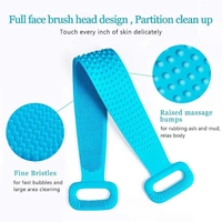 Silicone Body Back Scrubber, Double Side Bathing Brush for Skin Deep Cleaning Massage, Dead Skin Removal Exfoliating Belt for Shower Clean, doctor belt Well for Men & Women (Multicolor) 