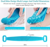 Silicone Body Back Scrubber, Double Side Bathing Brush for Skin Deep Cleaning Massage, Dead Skin Removal Exfoliating Belt for Shower Clean, doctor belt Well for Men & Women (Multicolor) 