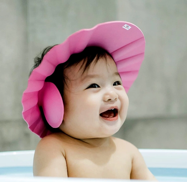 Adjustable Safe Soft Bathing Baby Shower Cap Wash Hair for Children Baby Eye Ear Protector (Multi Color) 