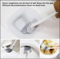 Silicon Toilet Brush with Slim Holder Flex Toilet Brush Anti-drip Set Toilet Bowl Cleaner Brush, No-Slip Long Handle Soft Silicone Bristle Clean Toilet Corner Easily.(Multi Color)