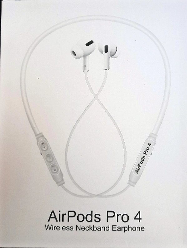 AirPods Pro 4 Wireless 2  Earphones , Bass Boost with ASAP Charge, Up to 30H Playback Bluetooth v5.0 (White) 