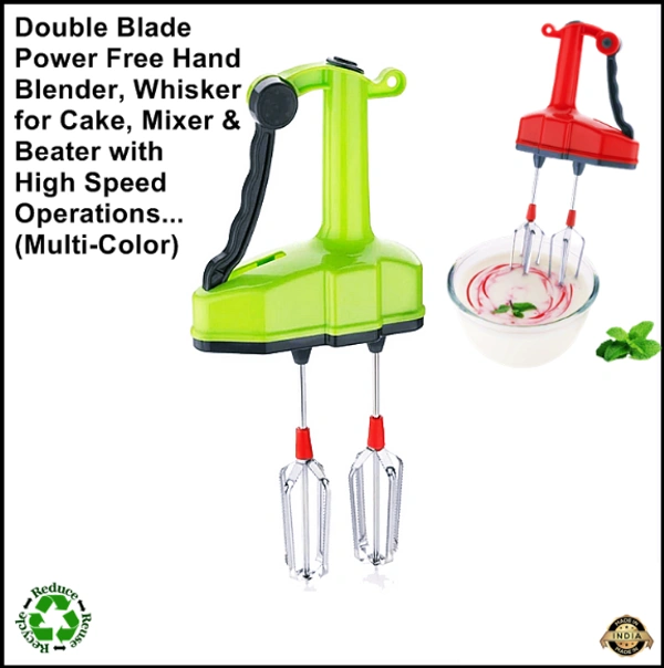 Power-free Double Hand Blender and Beater with High Speed Operation (Multicolour) 