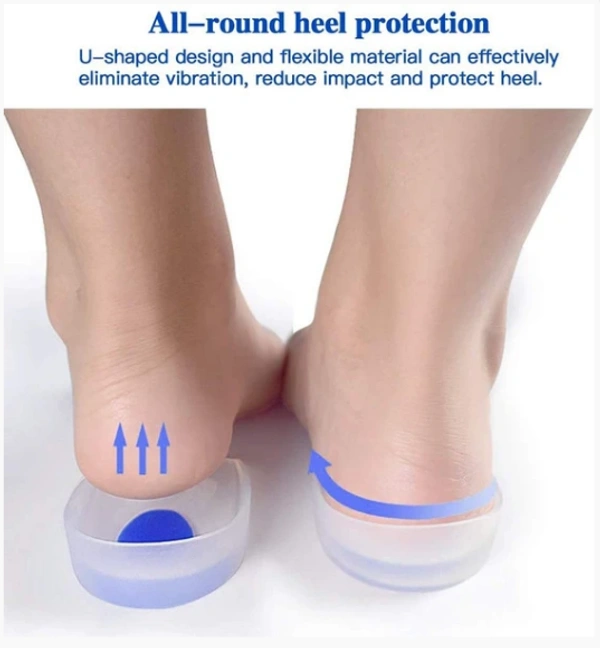 Gel Heel cups Silicon Heel Pad for Heel Ankle Pain, Heel Spur Shoe Support Pad for Men and Women Shock Cushion Pad for Heels Cushion Heel(BLUE) 