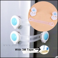 Child Safety Strip Locks Baby Locks for Cabinets and Drawers, Toilet, Fridge & More. Easy Installation, No Drilling Required.. (Pack of 2)