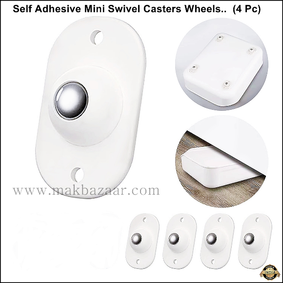 Self Adhesive Caster Wheels - 360° Mini Swivel Wheels, Small