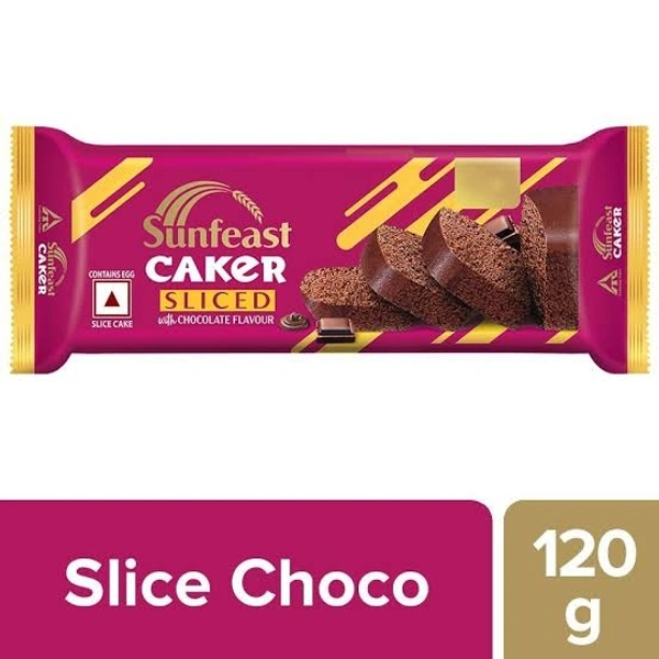 Sunfeast Caker Sliced Cake - With Chocolate Flavour, Luscious - 120g