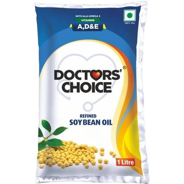 Doctor's Choice refined Soyabean Oil, pouch - 1L