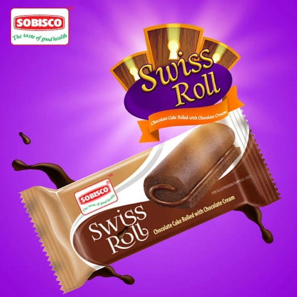 Sobisco Swiss Roll Chocolate Cake Rolled With Vanilla Cream - 35g