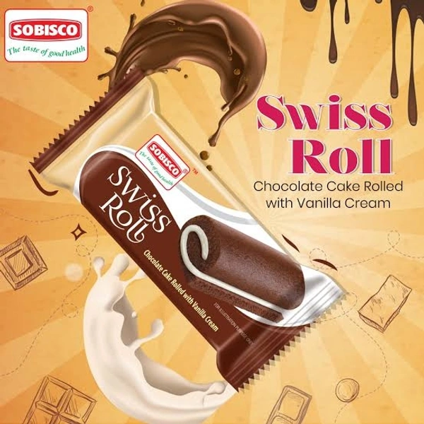 Sobisco Swiss Roll Chocolate Cake Rolled With Vanilla Cream - 35g