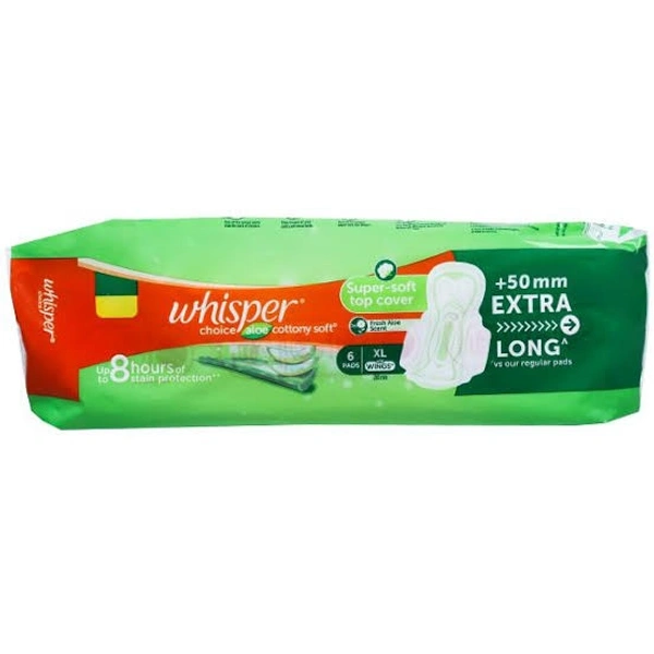 Whisper Choice Aloe Vera, XL - 6 Pads