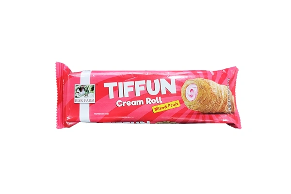 Bisk Farm Tiffun Cream Roll Mixed Fruit Flavour - 50g