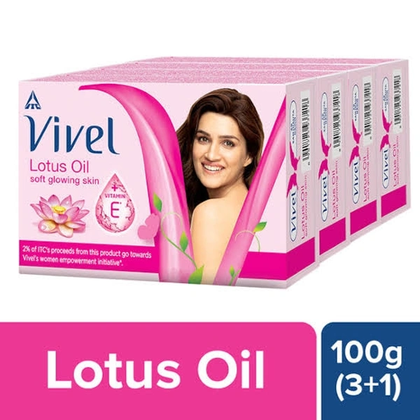 Vivel Lotus Oil Bathing Bar, 100g(Pack of 4) - 400g