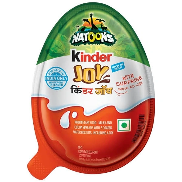 Kinder Joy Chocolate - Rich & Creamy, Natoons - 20g