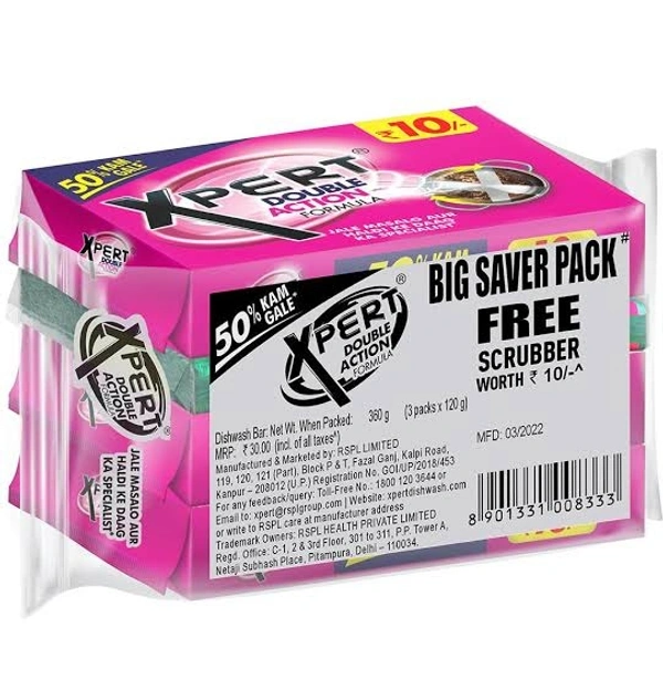Xpert Dishwash Bar - (120g X 3ps)