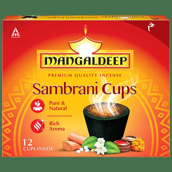 Mangaldeep Sambrani Cups - 12 Pcs
