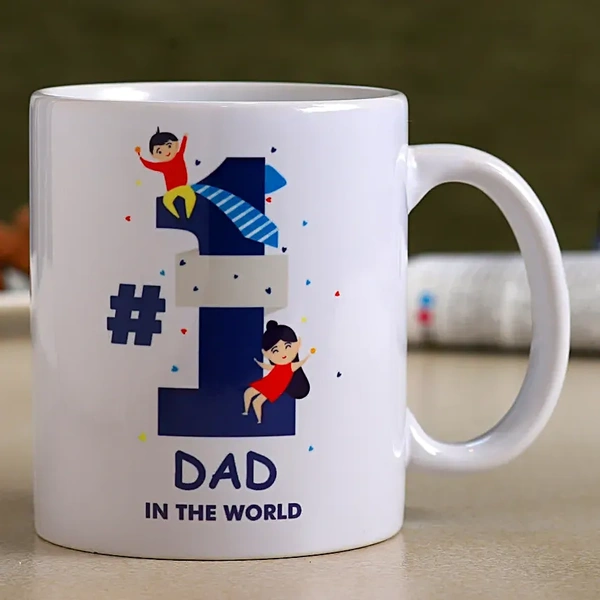No. 1 Dad White Ceramic Mug