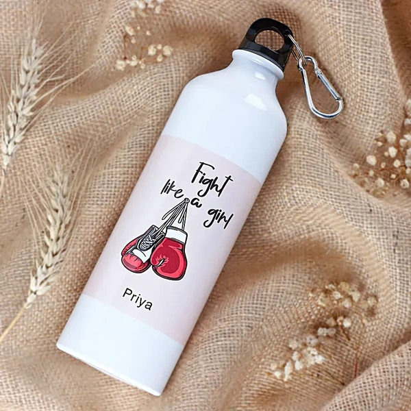 Personalized Fight Like A Girl Water Bottle