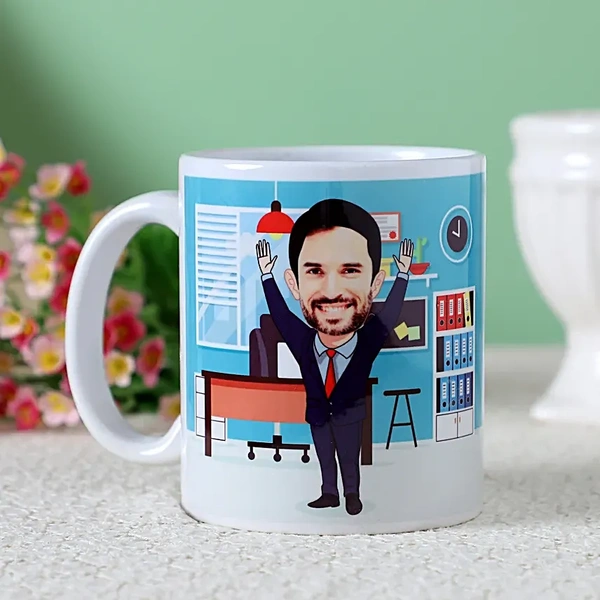 Personalized Office Man Caricature Mug