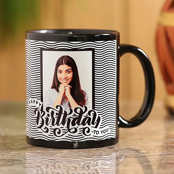 Personalized Striped Birthday Mug