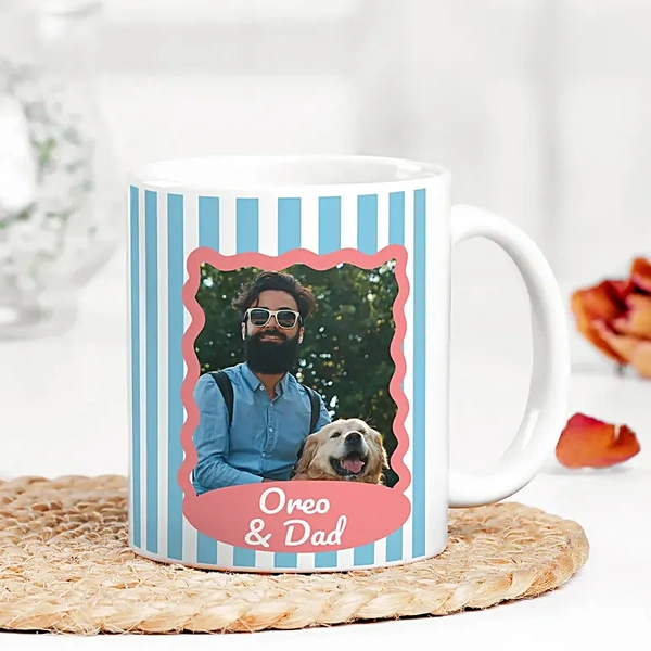 Personalized Paws And Dad Photo Mug