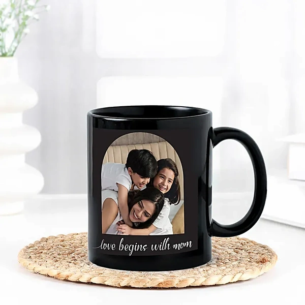 Personalized Love Begins With Mom Gift Mug