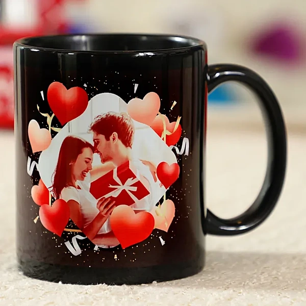 In Love Personalized Black Mug