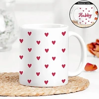 Red Hearts Hubby Mug