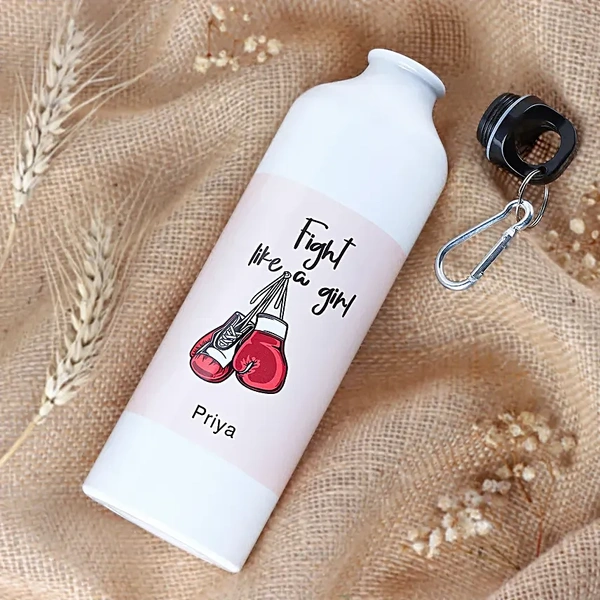 Personalized Fight Like A Girl Water Bottle