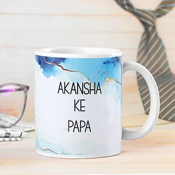White Personalized Mug For Dad