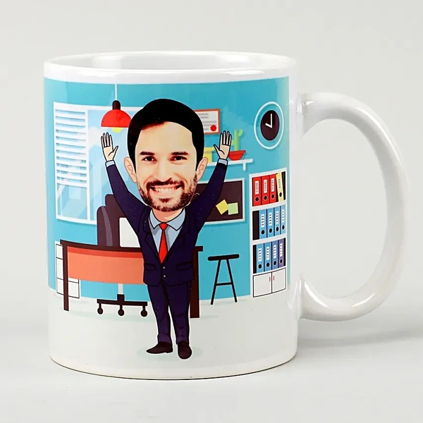 Personalized Office Man Caricature Mug