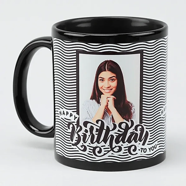 Personalized Striped Birthday Mug