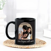 Personalized Love Begins With Mom Gift Mug