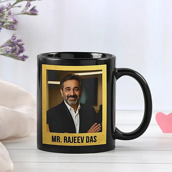 Personalized Boss Day Black Mug