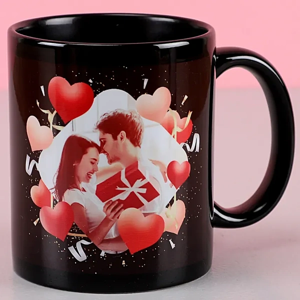 In Love Personalized Black Mug