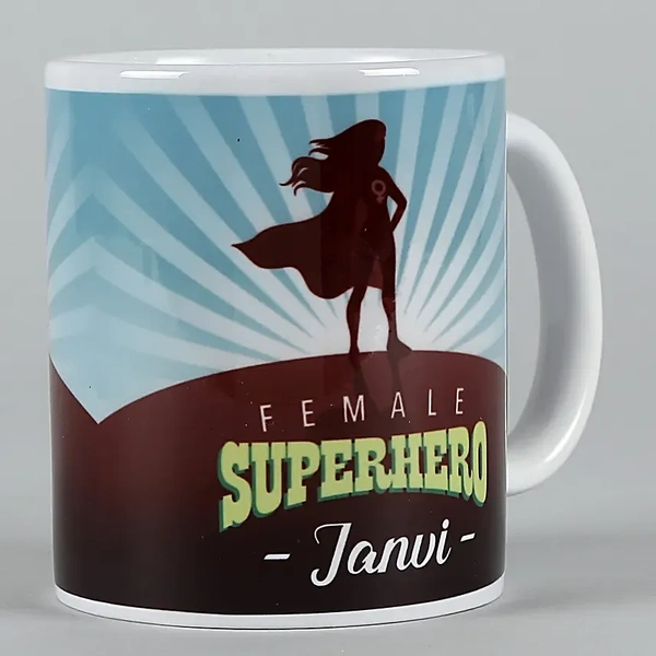 Female Superhero Personalized White Mug