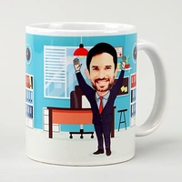 Personalized Office Man Caricature Mug