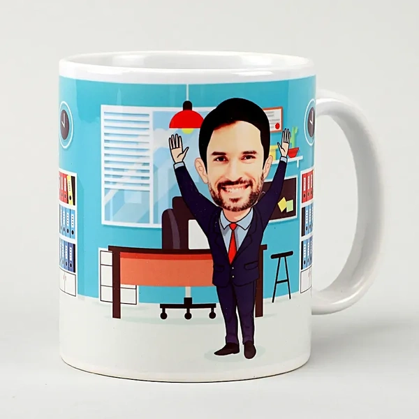 Personalized Office Man Caricature Mug
