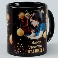 Happy New Year Personalized Black Mug