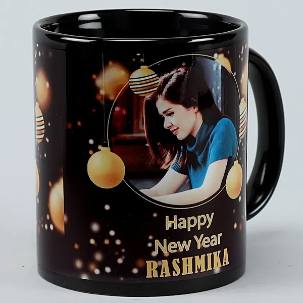Happy New Year Personalized Black Mug